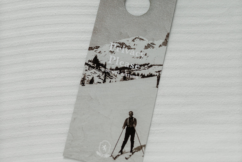 A privacy Please sign with a person skiing on it at the Wentworth