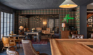 Restaurant seating at the Alpine Terrace at the Wentworth.