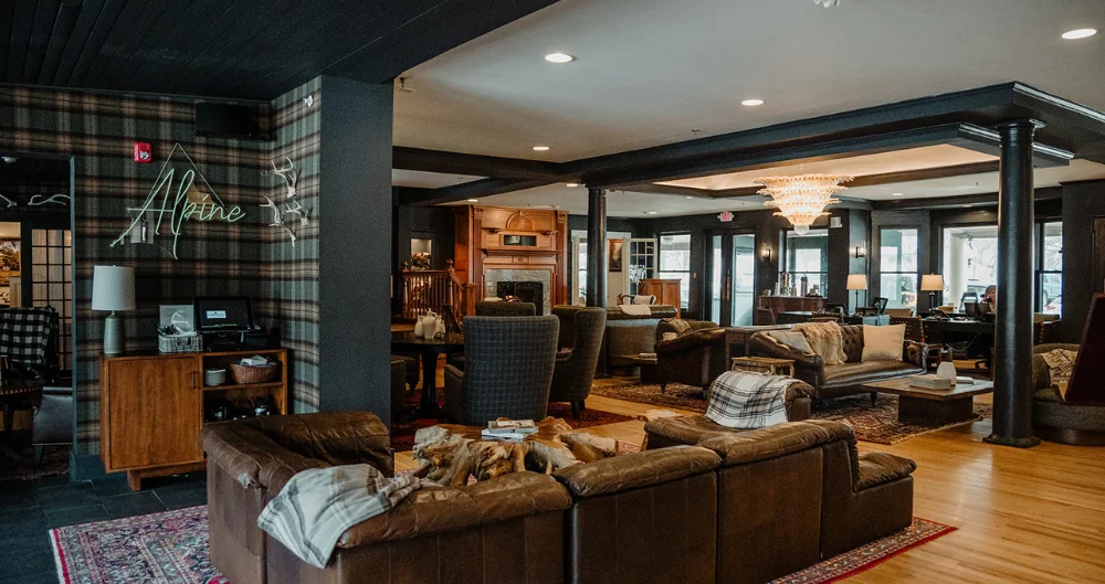 Restaurant seating at the Alpine Terrace at the Wentworth.